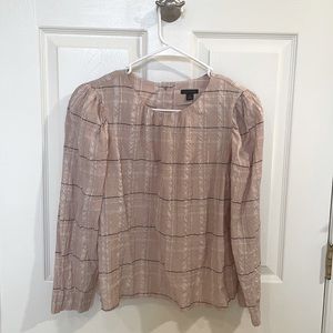 Ann Taylor Rose Pink Plaid Blouse - worn once